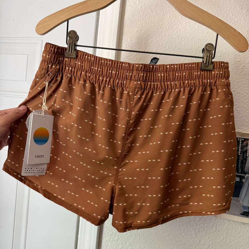 NWT VUORI peach printed athletic pull on elastic drawstring waist shorts - Picture 6 of 7